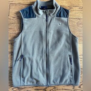 Vineyard Vines Gray/Navy Fleece Vest